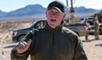 Border czar Tom Homan speaks to the media while visiting the U.S.-Mexico border with Defense Secretary Pete Hegseth in Sunland Park, New Mexico, on Monday.