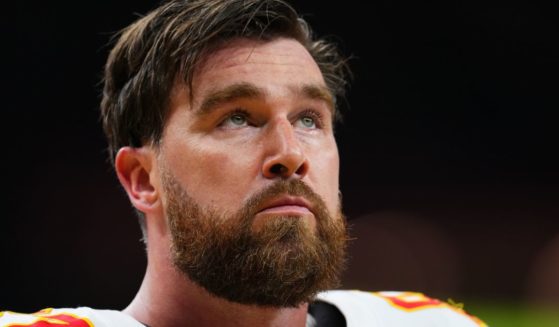 Travis Kelce of the Kansas City Chiefs looks on prior to Super Bowl LIX against the Philadelphia, Eagles, in New Orleans, Louisiana, on Sunday.