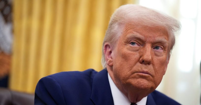 President Donald Trump delivers remarks after signing an executive order on reciprocal tariffs in the Oval Office at the White House on Feb. 13, 2025, in Washington, D.C.