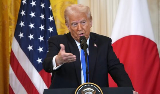 President Donald Trump speaks during a joint press conference with Japanese Prime Minister Shigeru Ishiba in the East Room at the White House on Feb. 7, 2025, in Washington, D.C.