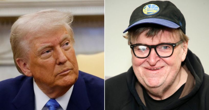 Filmmaker Michael Moore, right, tried to portray President Donald Trump's efforts to deport dangerous illegal immigrants as somehow depriving society of potential geniuses.