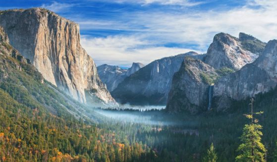 The famous tunnel view of Yosemite National Park is seen in a file photo from 2021.