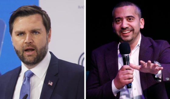 (L) US vice president JD Vance speaks during the 61st Munich Security Conference on February 14, 2025 in Munich, Germany. (R) Mehdi Hasan speaks onstage during the Crooked Media - Lovett or Leave It: Live on Tour, on April 25, 2024 in Washington, DC.