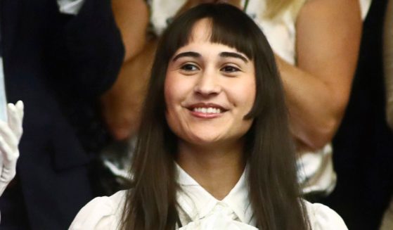 Chloe Cole is recognized by Florida Gov. Ron DeSantis during a joint session for his State of the State speech in Tallahassee, Florida, on March 7, 2023.