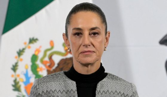 Mexican President Claudia Sheinbaum attends her daily news conference at the National Palace in Mexico City on Friday.