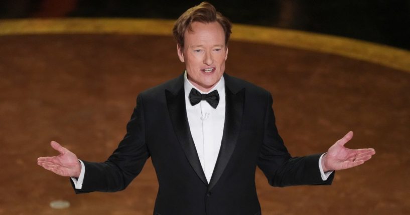 Conan O'Brien speaks during the 97th Academy Awards in Los Angeles, California, on Sunday.