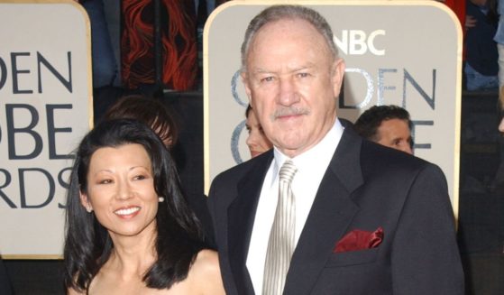 Actor Gene Hackman is pictured with Betsy Arakawa, who later became his wife, attending the Golden Globe Awards Jan, 19, 2003, in Beverly Hills, California.