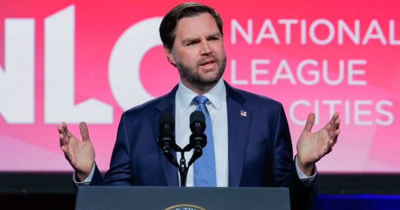 Vice President J.D. Vance addresses the National League of Cities: Congressional City Conference in Washington, D.C., on Monday.