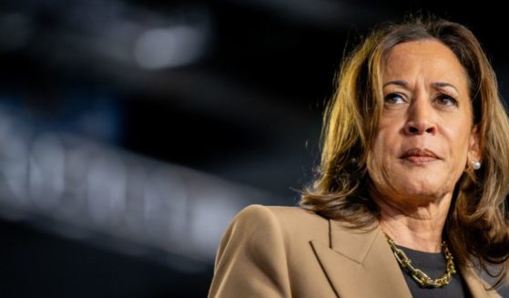 Vice President Kamala Harris pauses while speaking during a campaign rally at the Rawhide Event Center on Oct. 10, 2024, in Chandler, Arizona.