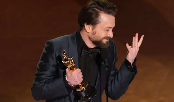 Kieran Culkin accepts the Best Actor In A Supporting Role award for "A Real Pain" during the 97th Academy Awards in Hollywood, California, on Sunday.