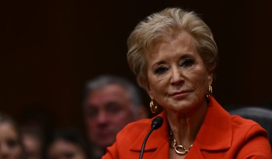 Linda McMahon testifies before a Senate Health, Education, Labor, and Pensions hearing in a file photo from Feb. 13. McMahon was confirmed Tuesday as Secretary of Education.