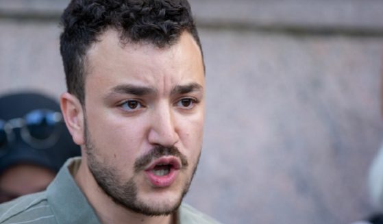 Palestinian activist Mahmoud Khalil is pictured during an April protest at Columbia University campus in New York. (Ted Shaffrey / AP)