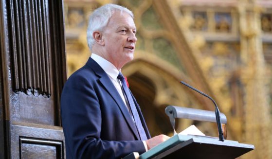 New Zealand's then-High Commissioner to the United Kingdom Phil Goff speaks during the Service of Commemoration and Thanksgiving on ANZAC Day at Westminster Abbey in London, England, on April 25, 2024.