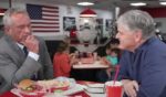 HHS Secretary Robert Kennedy Jr., left, and Fox News host Sean Hannity, right, sat down for an interview at Steak 'n Shake to highlight the restaurant's switch from frying French fries in vegetable oil to frying them in beef tallow.