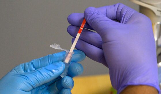 A researcher with the New York City Department of Health tests a heroin sample for xylazine at St. Ann's Corner of Harm Reduction in New York City in a file photo from May 2023. Drug dealers are using the veterinary tranquillizer to augment fentanyl.