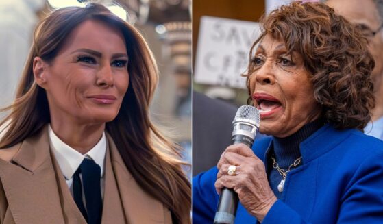 During a rally in California over the weekend, Rep. Maxine Waters, right, claimed that President Donald Trump should deport first lady Melania Trump, left, the same way he is deporting illegal alien gang members.