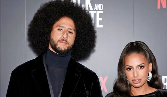 Colin Kaepernick, left, and Nessa Diab are seen in a photo dated Oct. 26, 2021.