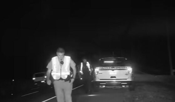 Police officers with the Volusia Sheriff’s Office in Florida were involved in a near-miss on I-95 during a traffic stop on Sunday, April 13, 2025.