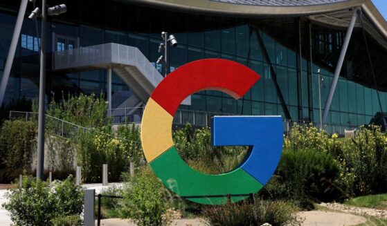 The Google logo is displayed in front of the company headquarters in Mountain View, California, on Aug. 13.