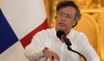 Colombia's President Gustavo Petro speaks after a meeting with the Panamanian president at the presidential palace in Panama City on March 28.