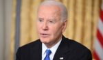 Then-President Joe Biden delivers his farewell address to the nation from the Oval Office of the White House in Washington, D.C., on Jan. 15.