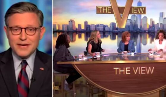 House Speaker Mike Johnson, left, called the twisted reasoning of "The View" hosts "absurd."