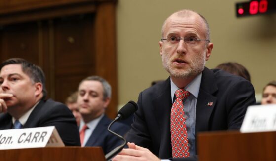 Federal Communications Commission Commissioner Brendan Carr speaks in front of a House Committee in Washington, DC, on Dec. 5, 2019.