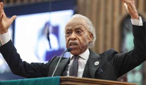 Reverend Al Sharpton speaks to the audience at a memorial service in Pasadena, California, on Feb. 6, 2025.
