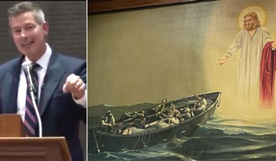 Transportation Secretary Sean Duffy got a big response when he proposed bringing back a picture of Jesus saving merchant mariners that the Biden administration removed from display at the U.S. Merchant Marine Academy.