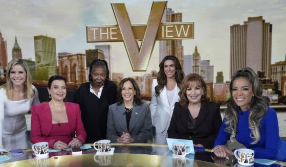 Then-Democratic presidential nominee Vice President Kamala Harris is seen with the hosts of "The View" during her campaign appearance on the show Oct. 8 in New York.