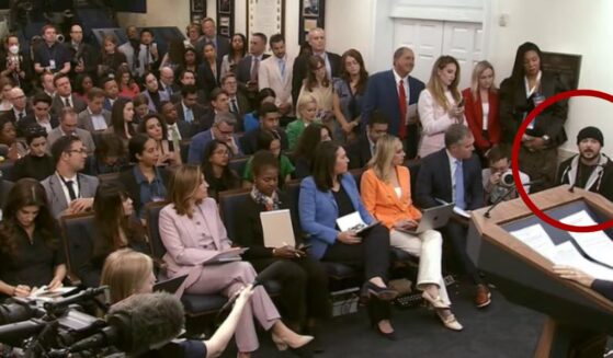 On Tuesday, Tim Pool, circled, sat in the new media seat in the White House press briefing room and used his first question to go after the establishment media.
