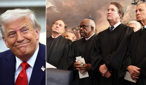 A legal team representing the administration of President Donald Trump, left, succeeded in convincing the nine-member U.S. Supreme Court to hear a case regarding Trump's executive order ending birthright citizenship. Pictured at right are four members of the court, including, from left, Associate Supreme Court Justices Samuel Alito, Jr., Clarence Thomas and Brett Kavanaugh and U.S. Supreme Court Chief Justice John Roberts.