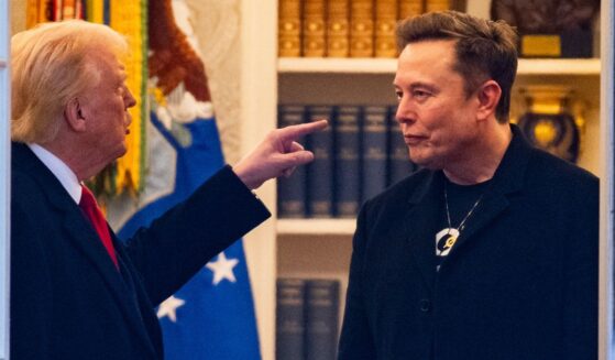 President Donald Trump, left, speaks with Elon Musk at the White House in a file photo dated March 14.