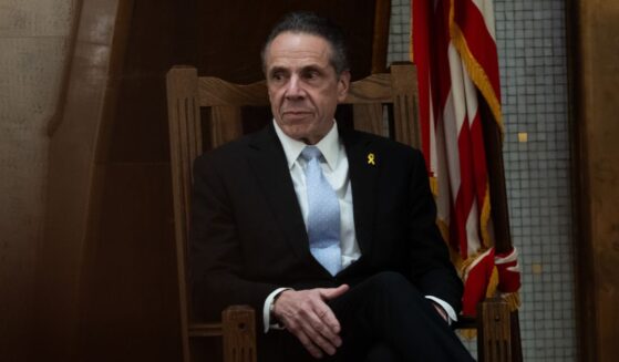 Former New York Gov. Andrew Cuomo waits to speak at the West Side Institutional Synagogue on April 1, 2025, in New York City.