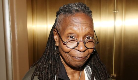 Whoopi Goldberg poses at a memorial for actor James Earl Jones called "James Earl Jones a Celebration of Life" at The James Earl Jones Theater on April 7, 2025 in New York City.